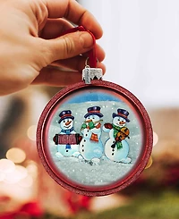 G.DeBrekht Snowmen C Ball Glass Ornament
