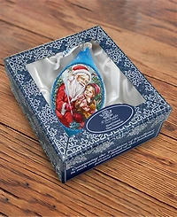 G.DeBrekht Teddy Bear Santa Drop Glass Ornament