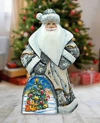 G.DeBrekht Woodcarved Hand Painted Christmas Tree Dancing Santa Figurine