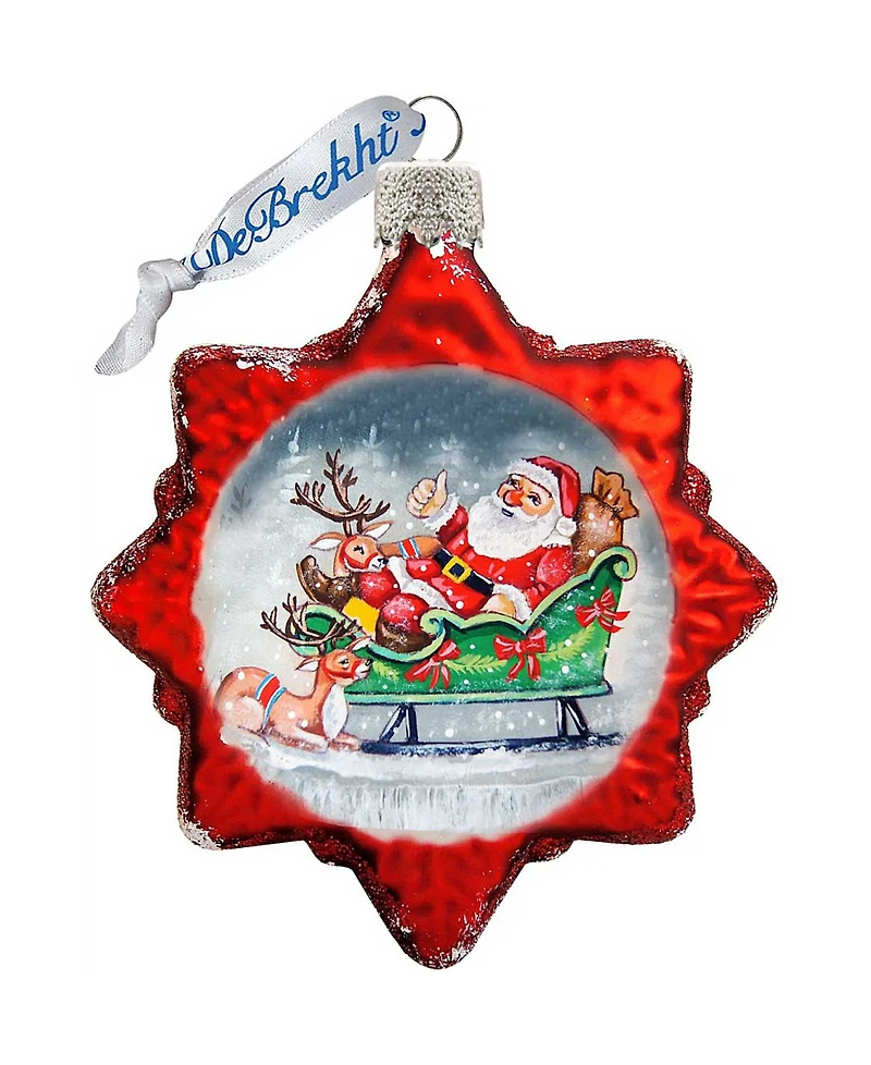 G.DeBrekht Santa Glass Ornament - Set of 3
