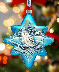 G.DeBrekht White Owl North Star Holiday Ornament