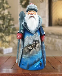 G.DeBrekht Woodcarved Hand Painted Nutcracker Santa Figurine