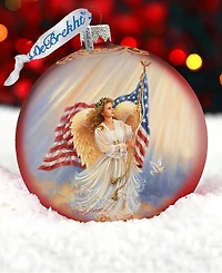 G.DeBrekht American Angel Glass Ornament by Dona Gelsinger