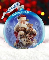 G.DeBrekht Santa Little Friends Glass Ornament by Dona Gelsinger