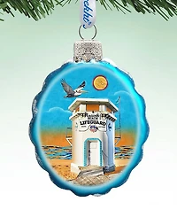 G.DeBrekht Laguna Beach Tower Hand Painted Glass Ornament