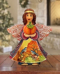 G.DeBrekht Autumn Angel with Pumpkin Handcrafted Christmas Figurine