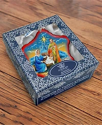 G.DeBrekht Holy Family Snowflake Limited Edition Scenic Hand Painted Glass Ornament