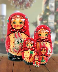 G.DeBrekht 5 Piece Bunny Russian Matryoshka Nested Doll Set