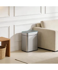 Mega Casa 50L / 13 Gallon Stainless Steel Automatic Trash Can with Silent Close Lid and Stay-Open Feature