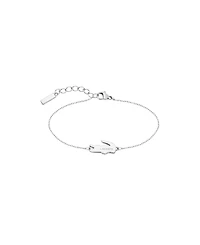 Lacoste Crocodile Silver Tone Stainless Steel Bracelet
