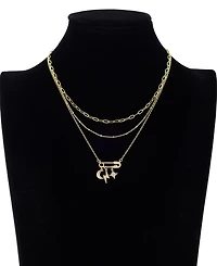 Unwritten Cubic Zirconia Safety Pin Celestial Pendant Trio Necklace Set