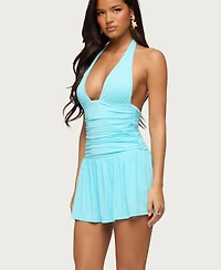 Edikted Women's Caterina Ruched Halter Neck Romper