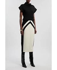 Karen Millen Women's Colour Block Pencil Midi Skirt