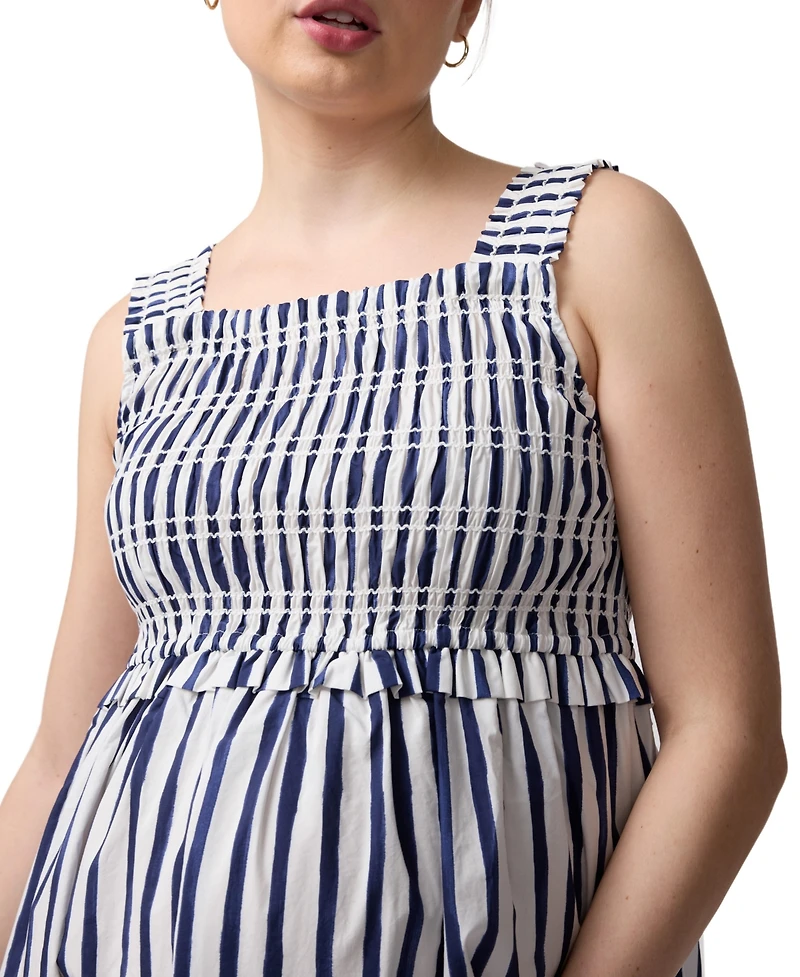 Ingrid + Isabel Maternity Square Neck Smocked Maxi Dress