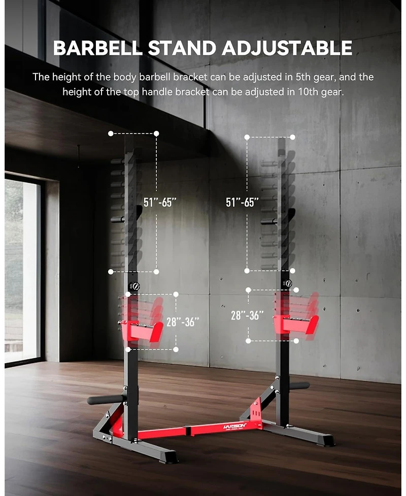 Harison Heavy Duty Squat Rack, Adjustable Barbell Rack for Home Gym, Power Rack (Hrm-G30812)