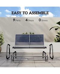 Outsunny 2-Person Patio Glider Bench Rocking Chair Loveseat w/ Armrest