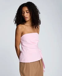 Kenneth Cole Women's Sleeveless Draped Front Bustier Crop Top