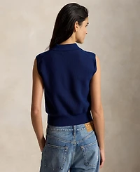 Polo Ralph Lauren Women's Ribbed Collar Sleeveless Sweater