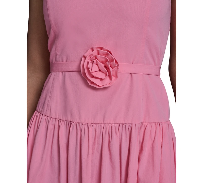 Karl Lagerfeld Paris Women's 3D Floral Drop Waist A-Line Midi Dress