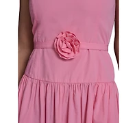 Karl Lagerfeld Paris Women's 3D Floral Drop Waist A-Line Midi Dress