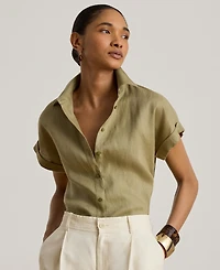 Lauren Ralph Dolman-Sleeve 100% Linen Shirt