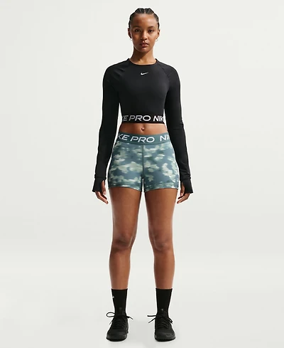 Nike Pro Women's 3" Mid-Rise Printed Biker Shorts