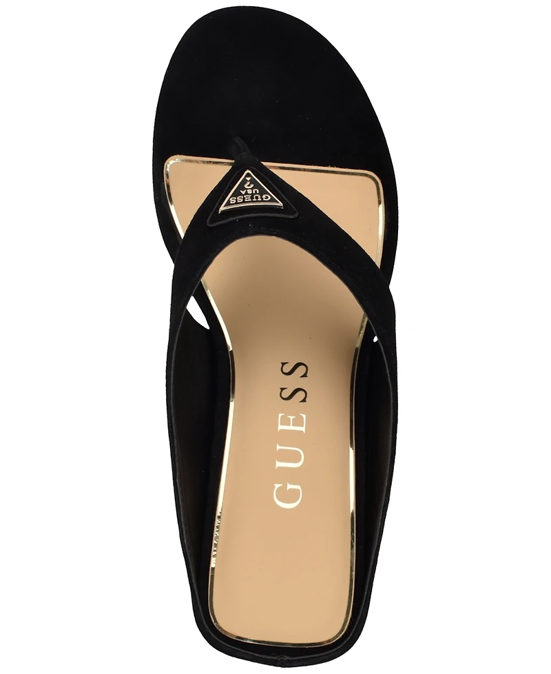 Guess Women's Marchon Thong Slip-On Wedge Sandals