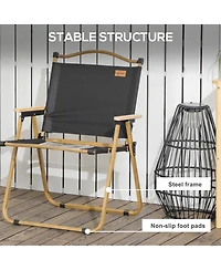 Outsunny Set of 2 Folding Camping Chair, Portable Armchairs
