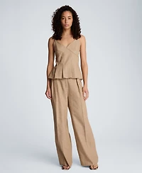 Kenneth Cole Women's Double Pleat Wide Leg Pants