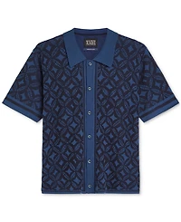 Scotch & Soda Men's Jacquard Knitted Short-Sleeve Shirt