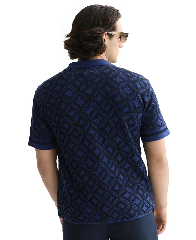 Scotch & Soda Men's Jacquard Knitted Short-Sleeve Shirt