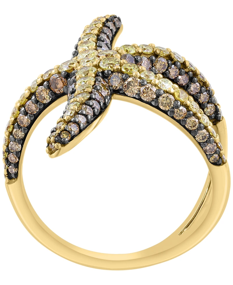 Effy Collection Espresso Diamond (1-1/6 ct. t.w.) & Yellow Diamond (5/8 ct. t.w.) Ring in 14k Yellow Gold