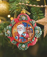G.DeBrekht Hand Painted Scenic Ornament Gift Giver Santa