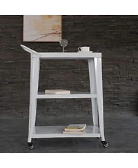 Flynama 3-Tier Metal Rolling Utility Cart with Swivel Wheels and Handle