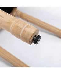 sumyeg French Style Solid Wood Frame Dining Chair with Linen Fabric Back Set of 2