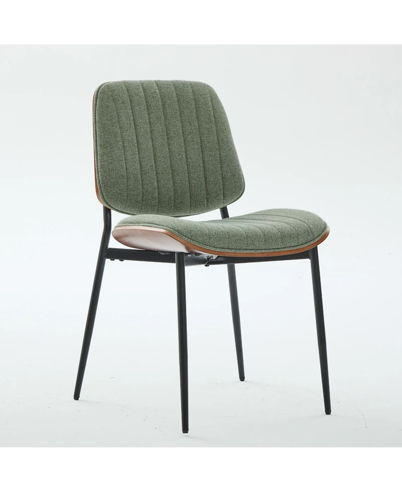 sumyeg Mid Century Modern Dining Chairs with Upholstered Seat Bentwood Back and Metal Legs Set of 2