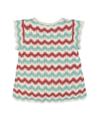 Hope & Henry Girls and Organic Flutter Sleeve Sweater Top