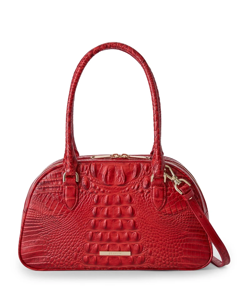 Brahmin Angie Alden Road Medium Leather Dome Satchel Handbag