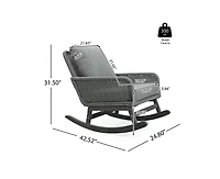 sumyeg Modern Wicker Rocking Chair with Cushions for Indoor and Outdoor (Set of 2)