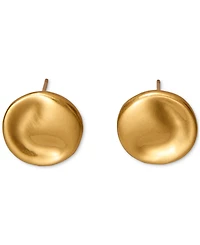 Donna Karan Worn 24k Gold Plated Wave Coin Stud Earrings