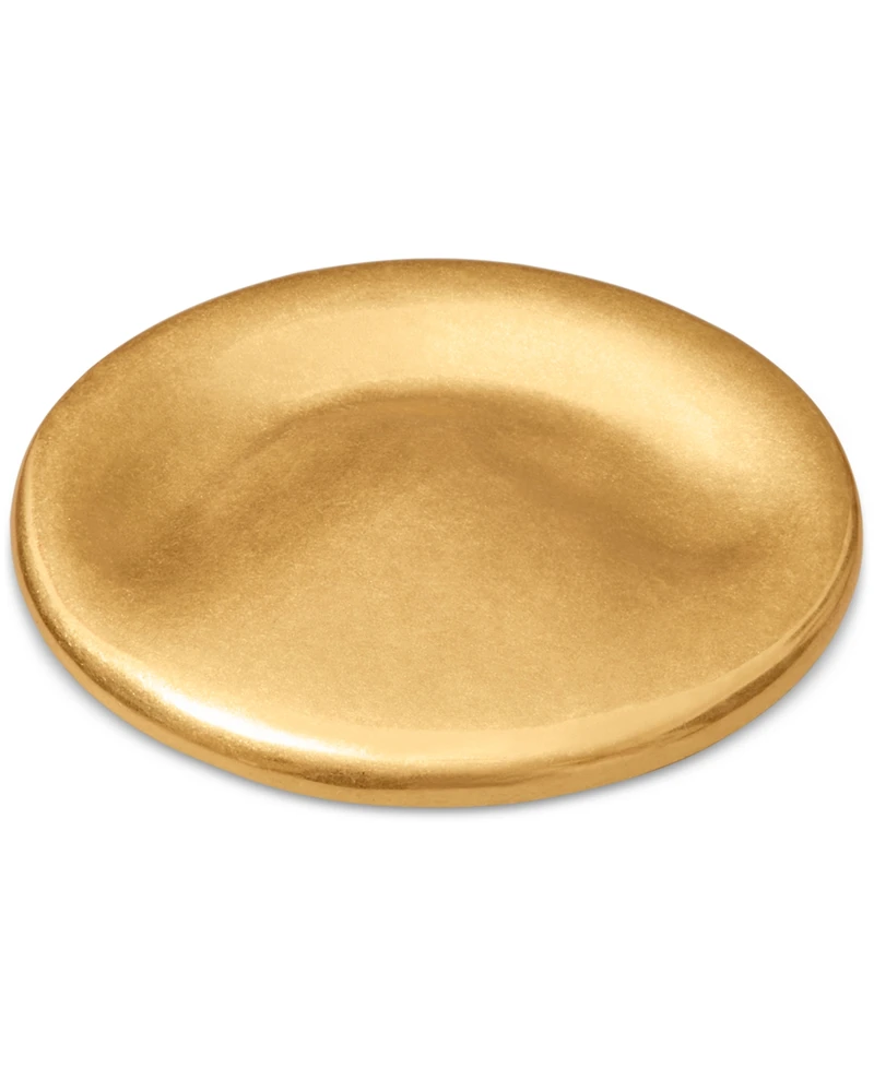 Donna Karan Worn 24k Gold Plated Wave Coin Brooch