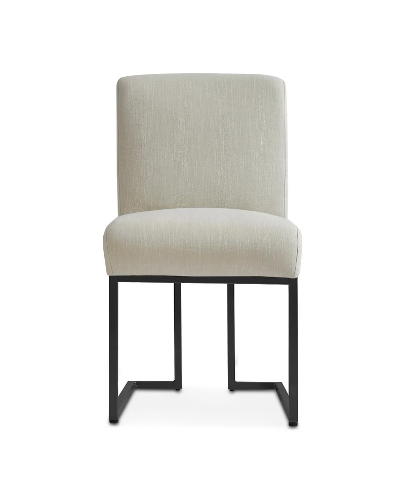 Maison Boucle Upholstered Dining Chairs Set of 2, Lux Fabric, Metal Sled Base