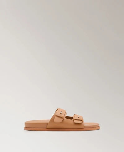 Mango Women's Double-Buckle Leather Sandals