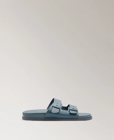 Mango Women's Double-Buckle Leather Sandals