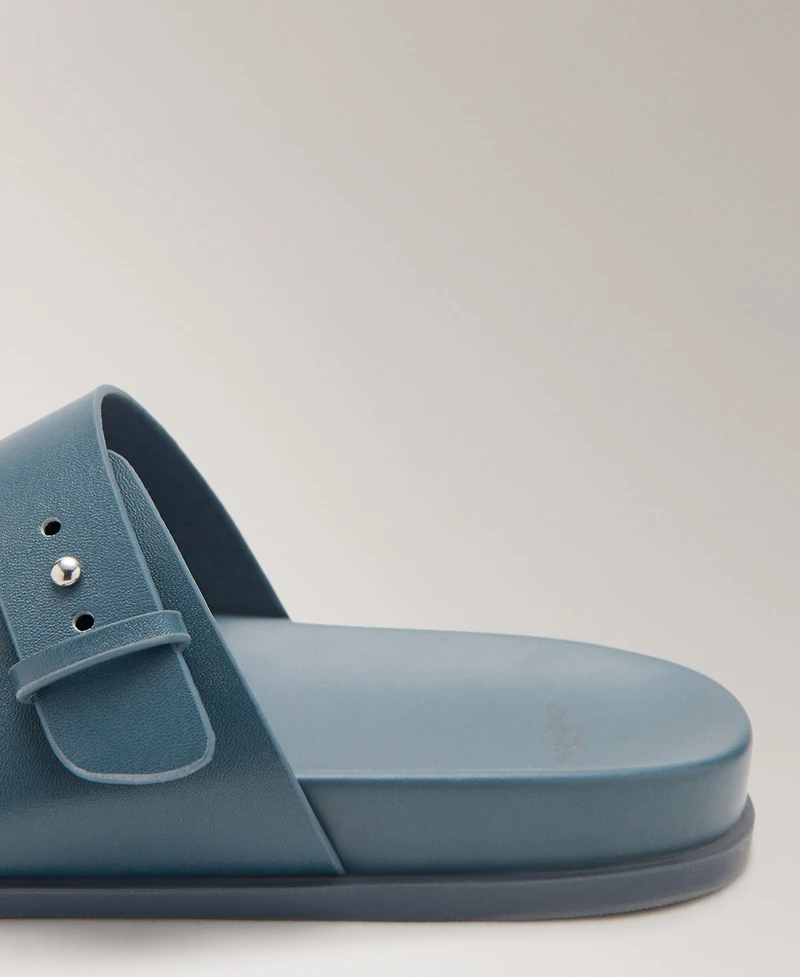Mango Women's Double-Buckle Leather Sandals