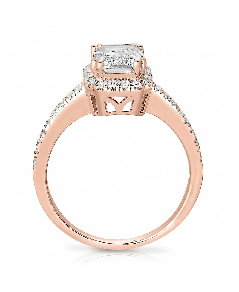 Sterling Silver Asscher-cut Cubic Zirconia Ring