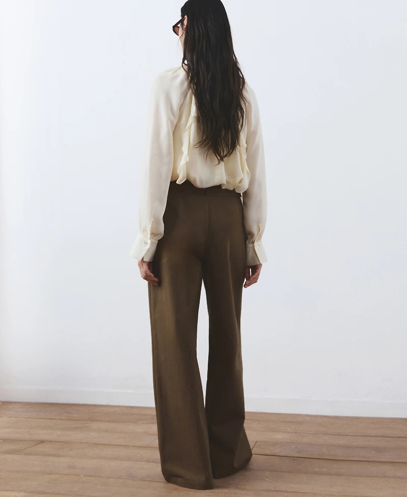 Mango Women's Belt Detail Straight Pants