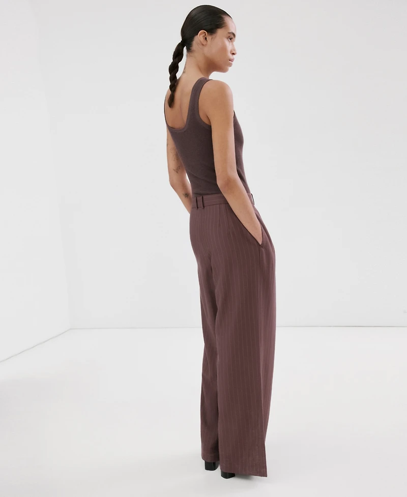 Mango Women's Pinstripe Combination Jumpsuit