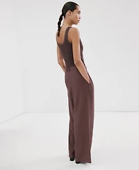 Mango Women's Pinstripe Combination Jumpsuit