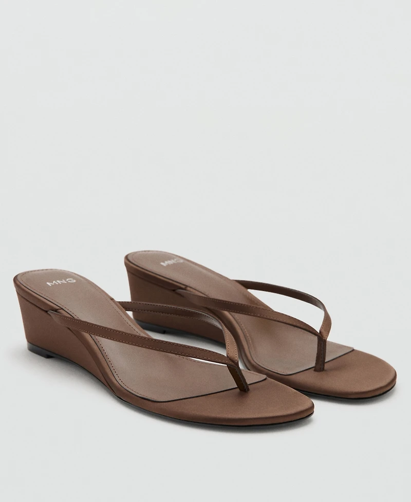 Mango Women's Wedge Strips Sandals